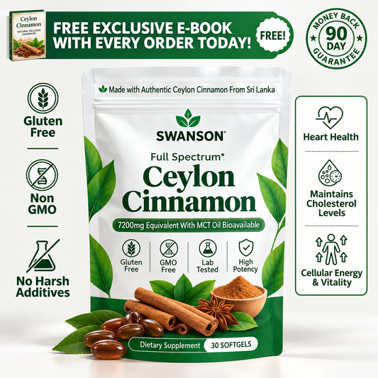 Swanson Ceylon Cinnamon 7200mg with MCT Oil Swanson